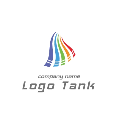 レインボーカラーが印象的な広がるイメージのロゴ ロゴタンク 企業 店舗ロゴ シンボルマーク格安作成販売