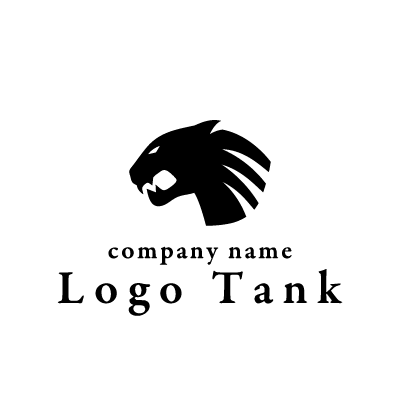 猛獣の横顔ロゴマーク ロゴタンク 企業 店舗ロゴ シンボルマーク格安作成販売