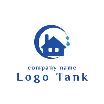家と水滴のロゴ