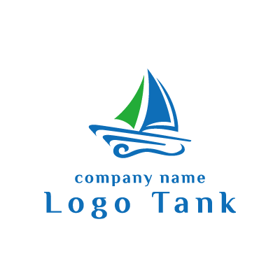 船 海をモチーフにしてシンプルなロゴ ロゴデザインの無料リクエスト ロゴタンク