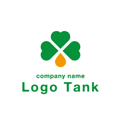 クローバーと雫のロゴマーク ロゴタンク 企業 店舗ロゴ シンボルマーク格安作成販売