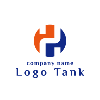白抜きラインと円のロゴマーク ロゴタンク 企業 店舗ロゴ シンボルマーク格安作成販売