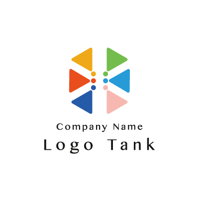 カラフルな人型のロゴ ロゴタンク 企業 店舗ロゴ シンボルマーク格安作成販売