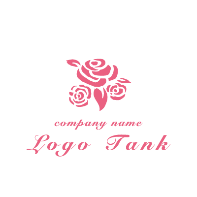バラのエレガントなロゴ ロゴタンク 企業 店舗ロゴ シンボルマーク格安作成販売