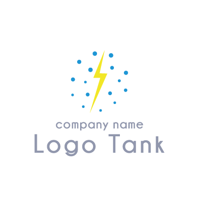 稲妻と雨模様のドットロゴ ロゴタンク 企業 店舗ロゴ シンボルマーク格安作成販売