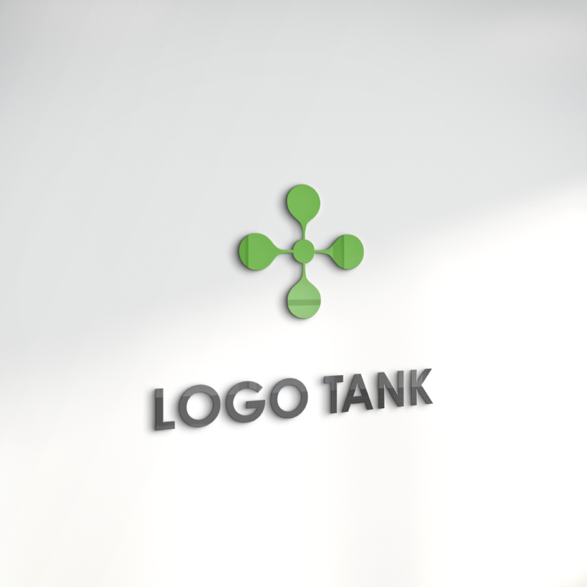 上下左右に伸びる円 四方 / 緑 / エコ / 自然 / 葉っぱ /,ロゴタンク,ロゴ,ロゴマーク,作成,制作