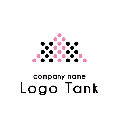 ピンクと黒のドットが集まったロゴ ロゴタンク 企業 店舗ロゴ シンボルマーク格安作成販売