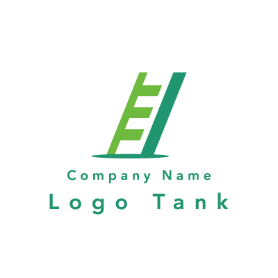 梯子をイメージしたロゴ 緑 / グリーン / 飛躍 / ステップアップ / クリニック / IT / 教育 / スクール / ロゴ作成 / ロゴマーク / ロゴ / 制作 /,ロゴタンク,ロゴ,ロゴマーク,作成,制作