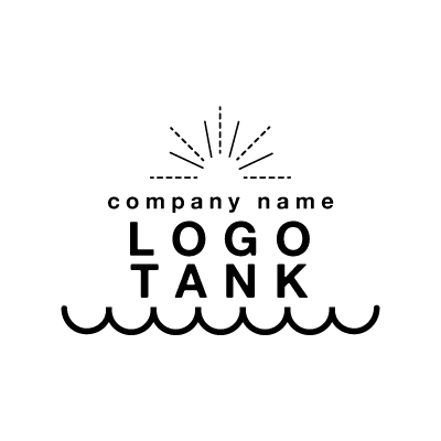 海と太陽のピクトロゴ ロゴタンク 企業 店舗ロゴ シンボルマーク格安作成販売