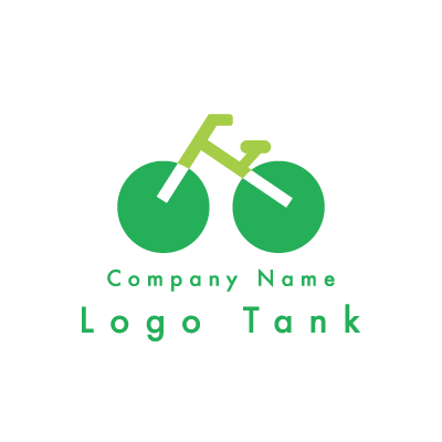 ポップでナチュラルな自転車のロゴ 緑 / 黄緑 / 自転車 / ナチュラル / ポップ / シンプル / スポーツ / 親しみ / 可愛い / ロゴ作成 / ロゴマーク / ロゴ / 制作 /,ロゴタンク,ロゴ,ロゴマーク,作成,制作