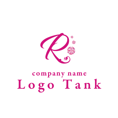 R とピンクダイヤロゴ ロゴタンク 企業 店舗ロゴ シンボルマーク格安作成販売