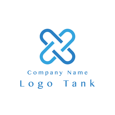 繋がり・結びをイメージしたロゴ 青、水色,シンプル、先進、ナチュラル、未来,建築、IT、通信、ネット,ロゴ作成、ロゴマーク、ロゴ、制作,ロゴタンク,ロゴ,ロゴマーク,作成,制作