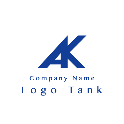 AとKのシンプルなロゴ 青 / A / K / シンプル / クール / 安心 / 信頼 / 建築 / IT / ネット / 電気 / 製造 / ロゴ作成 / ロゴマーク / ロゴ / 制作 /,ロゴタンク,ロゴ,ロゴマーク,作成,制作