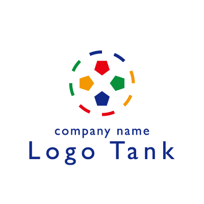 カラフルなサッカーボールのロゴ ロゴタンク 企業 店舗ロゴ シンボルマーク格安作成販売