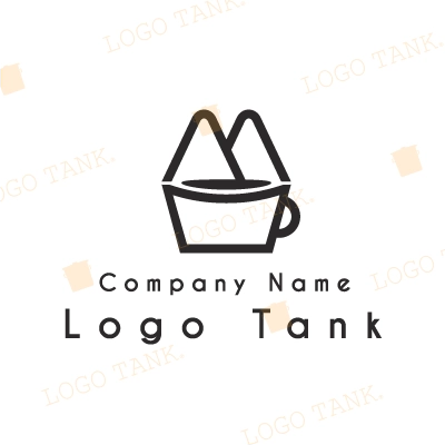 山とコーヒーのイメージを表したロゴ