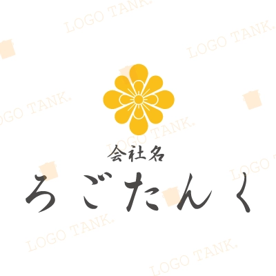 和風のお花模様ロゴ