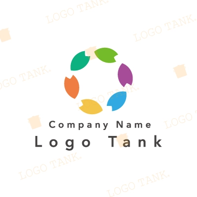 カラフルな葉のロゴ