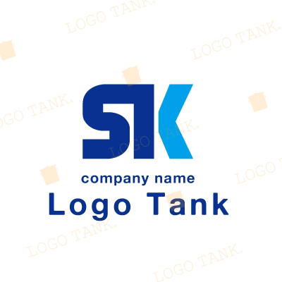二色の「SK」のロゴマーク