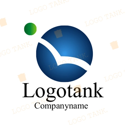 円の中をボールが通り抜けるロゴ