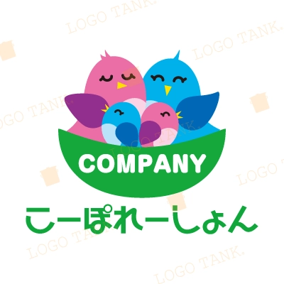 鳥の親子のロゴマーク