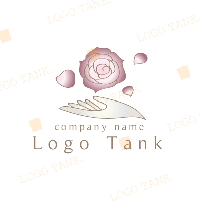 手と薔薇モチーフのロゴ