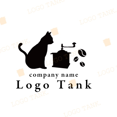 ねことコーヒーミルのロゴ