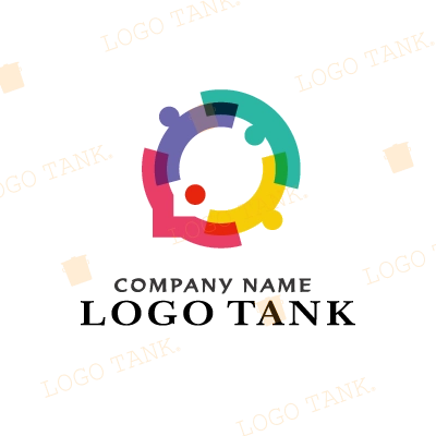 手をつないでて助け合うをロゴ