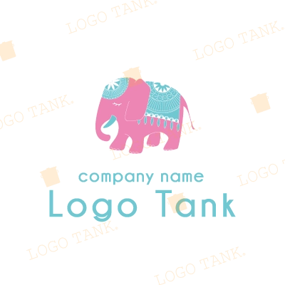 ピンク色の像のロゴ