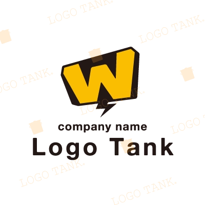 「W」の吹き出しロゴ