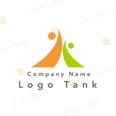 人モチーフの支えのロゴ