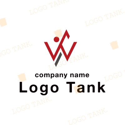 Ｗとランナーのタイポグラフィのロゴ