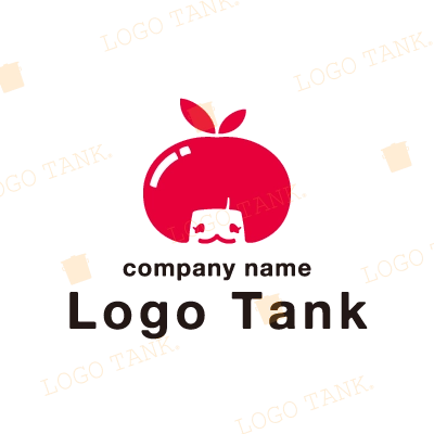 フルーツと顔を組み合わせたロゴ