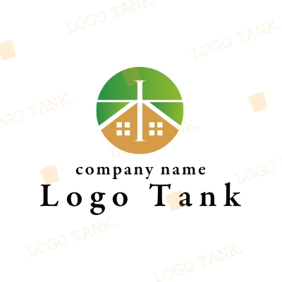木と家のイラストを組み合わせたロゴ
