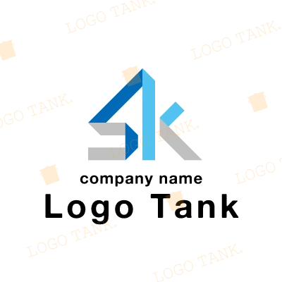 SとKの立体的なロゴ