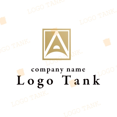 Ａをモチーフにした落ち着いた金のロゴ