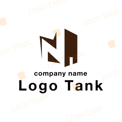 Ｎをモチーフにした建物のロゴ