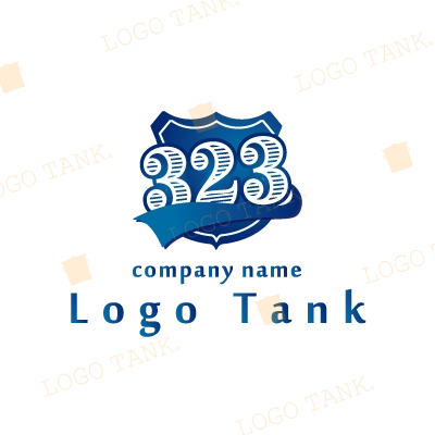 323のエンブレム風ロゴ