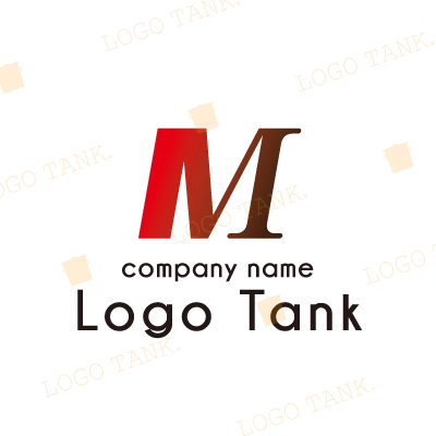 明朝体とゴシック体を組み合わせた「M」のロゴ