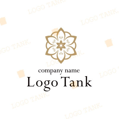 穏やか、おしとやか。エレガントな花のロゴ