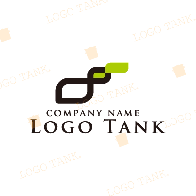 葉っぱからインスピレーションを受けた図形ロゴ
