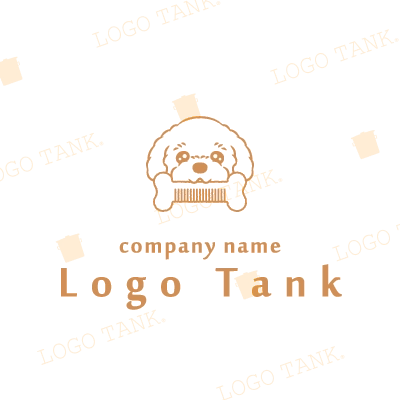 犬がくしをくわえたロゴ