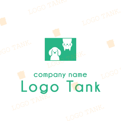 犬と猫のかわいらしいロゴ