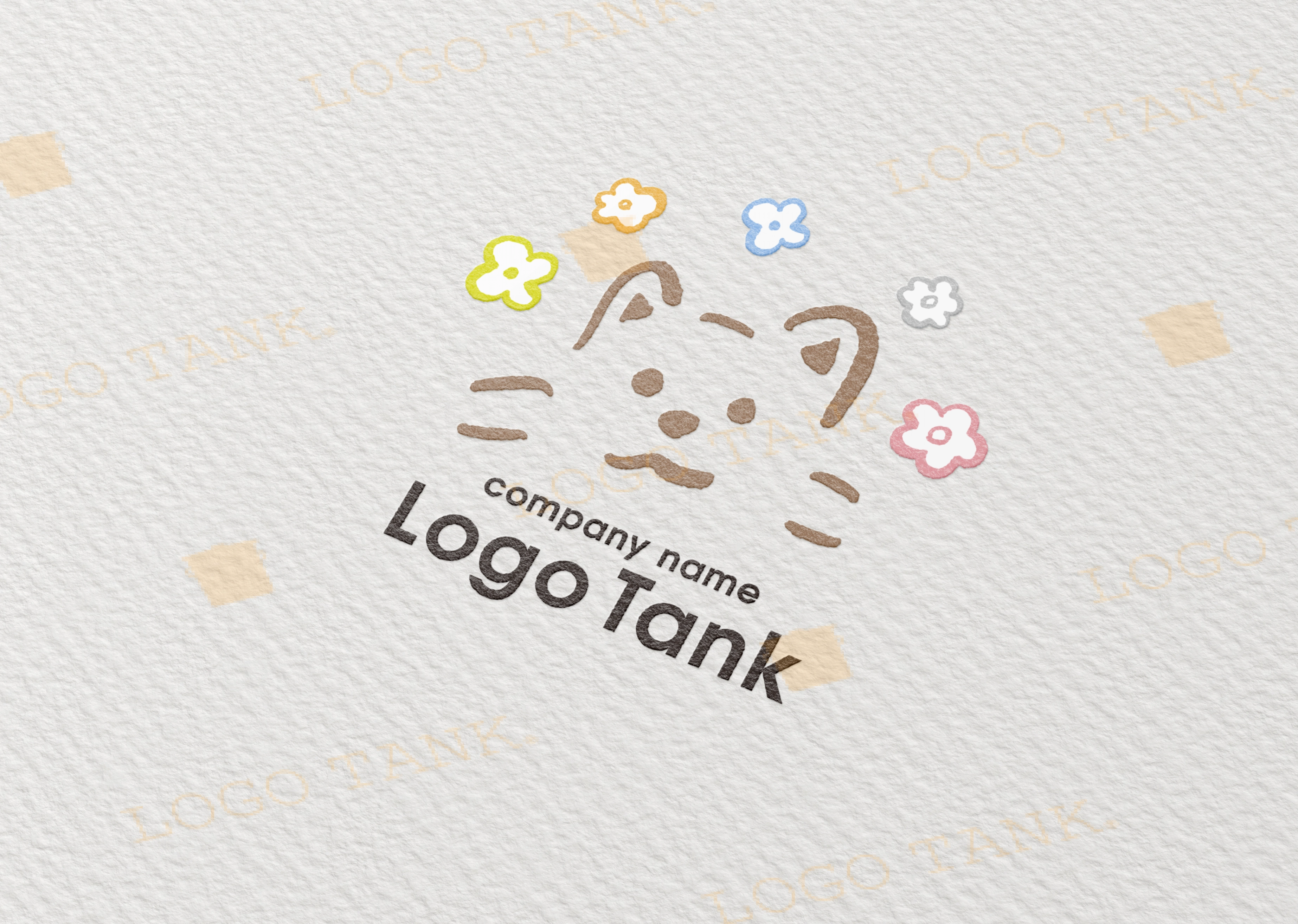 手書きの子犬のロゴマーク