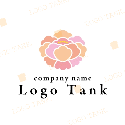 やさしい牡丹の花のロゴ