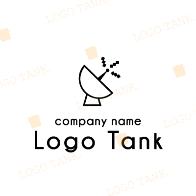シンプルなパラボラアンテナのロゴ