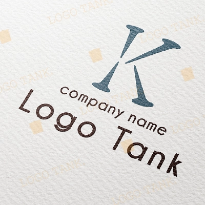 釘をイメージした「K」のロゴ グレー / 灰色 / 黒 / ブラック / アルファベット / 文字 / K / 工具 / 道具 / アイテム / 工作 / 工場 / 建築 / 職人 / シンプル /,ロゴタンク,ロゴ,ロゴマーク,作成,制作