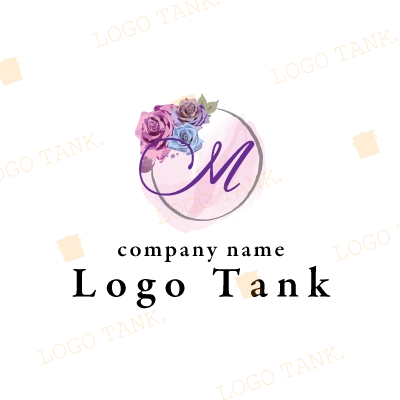 パープル×ブルーローズのイニシャルロゴ