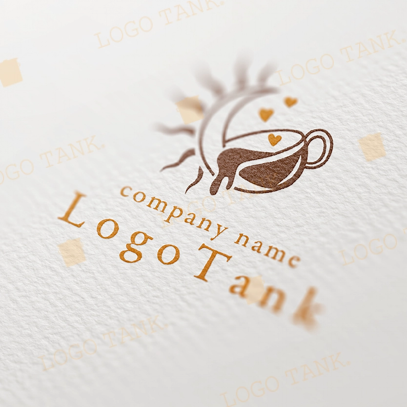 ロゴを紙に印刷したイメージ | コーヒーをモチーフのロゴ