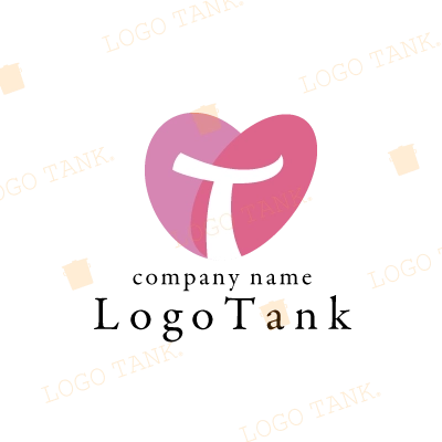 ハートと「T」のロゴ