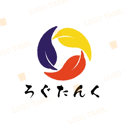 葉っぱ3枚で円を描くロゴマーク